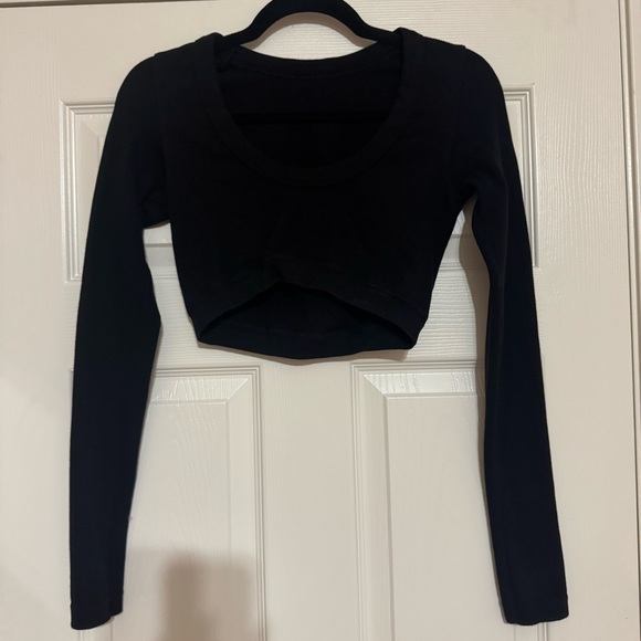Alo Yoga Seamless Ribbed Cropped Serene Long Sleeve XS - Picture 2 of 5